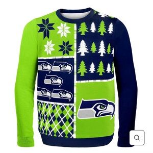 NFL Seattle Seahawks Ugly Christmas Sweater - EUC
